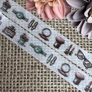 A Posh Girl, Pink Purse, Makeup, Perfume, Sunglasses & More, Washi Tape, 1 Roll